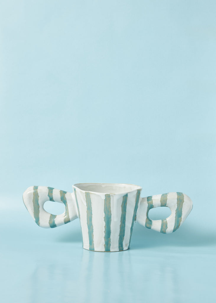 Ann Charlotte Frick Cheeky Vase Original Artwork Ceramic Vase Sculpture Handmade Hand Painted Graphic Pattern Minimalistic Art Style Affordable Art Curated Art 