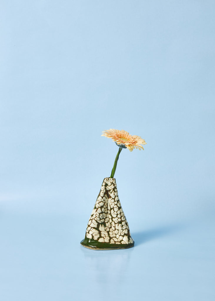 Astrid Öhman Volcano Vase Mini Vase Handmade Artwork Original Sculpture Glazed Female Artist Swedish Artist Green Vase