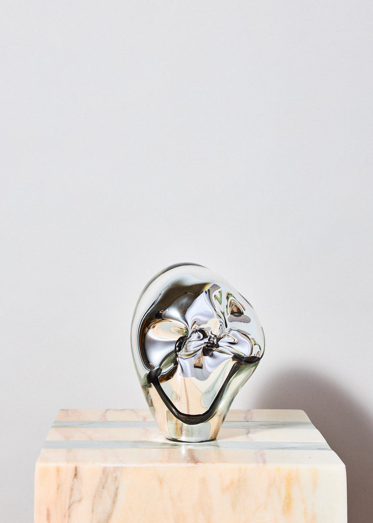 Erika Kristoffersson Bredberg Handmade Sculpture Glass Art Modern Art Mouth Blown Art Silver Playful Affordable Art