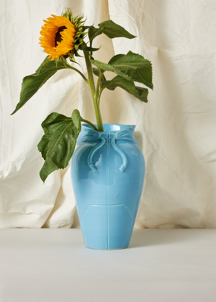 Lola Mayeras Hoodie Vase Blue Vase Handmade Home Decor Original Sculpture Unique Artwork Eclectic Art Style Figurative Sculpture