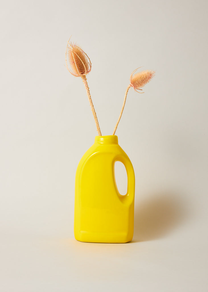 Lola Mayeras Laundry Vase Yellow Vase Original Artwork Ceramic Vessel Handmade Home Decor Eclectic Interior Style Affordable Art